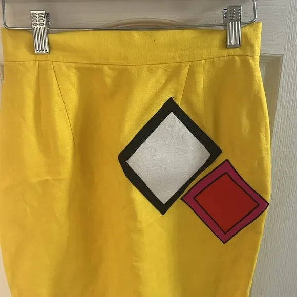PIRA Yellow Linen &amp; Rayon Skirt • Sz: 4