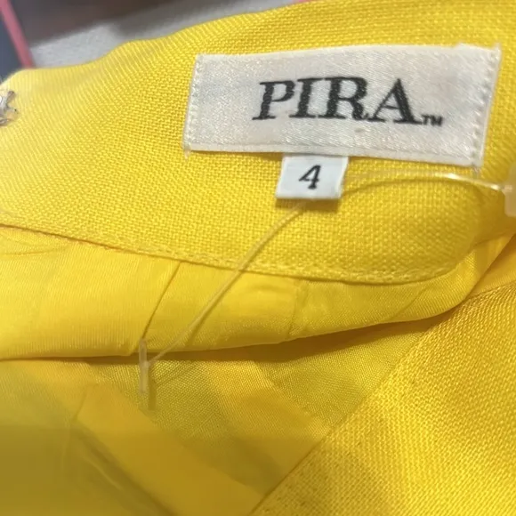 PIRA Yellow Linen &amp; Rayon Skirt • Sz: 4