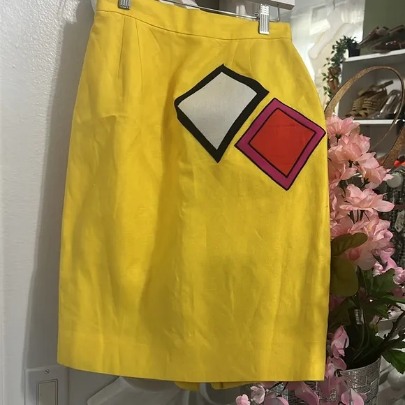 PIRA Yellow Linen &amp; Rayon Skirt • Sz: 4