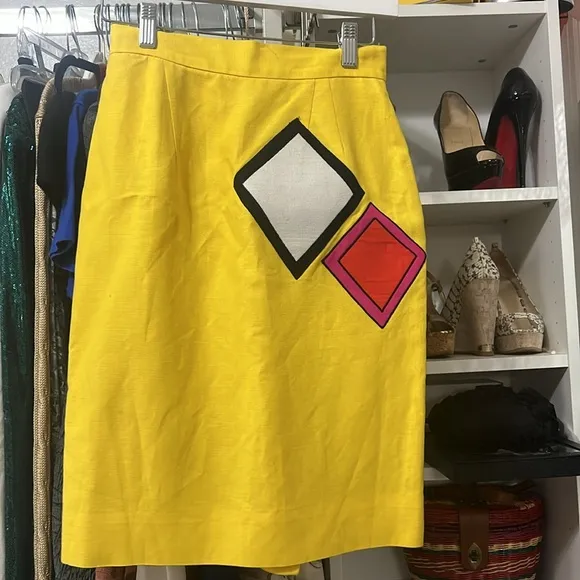 PIRA Yellow Linen &amp; Rayon Skirt • Sz: 4
