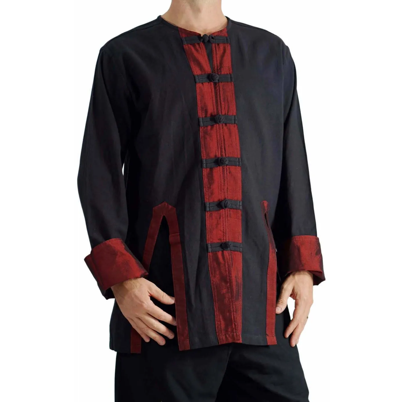 'Pirate Jacket' Silk Trim Shirt - Black/Red