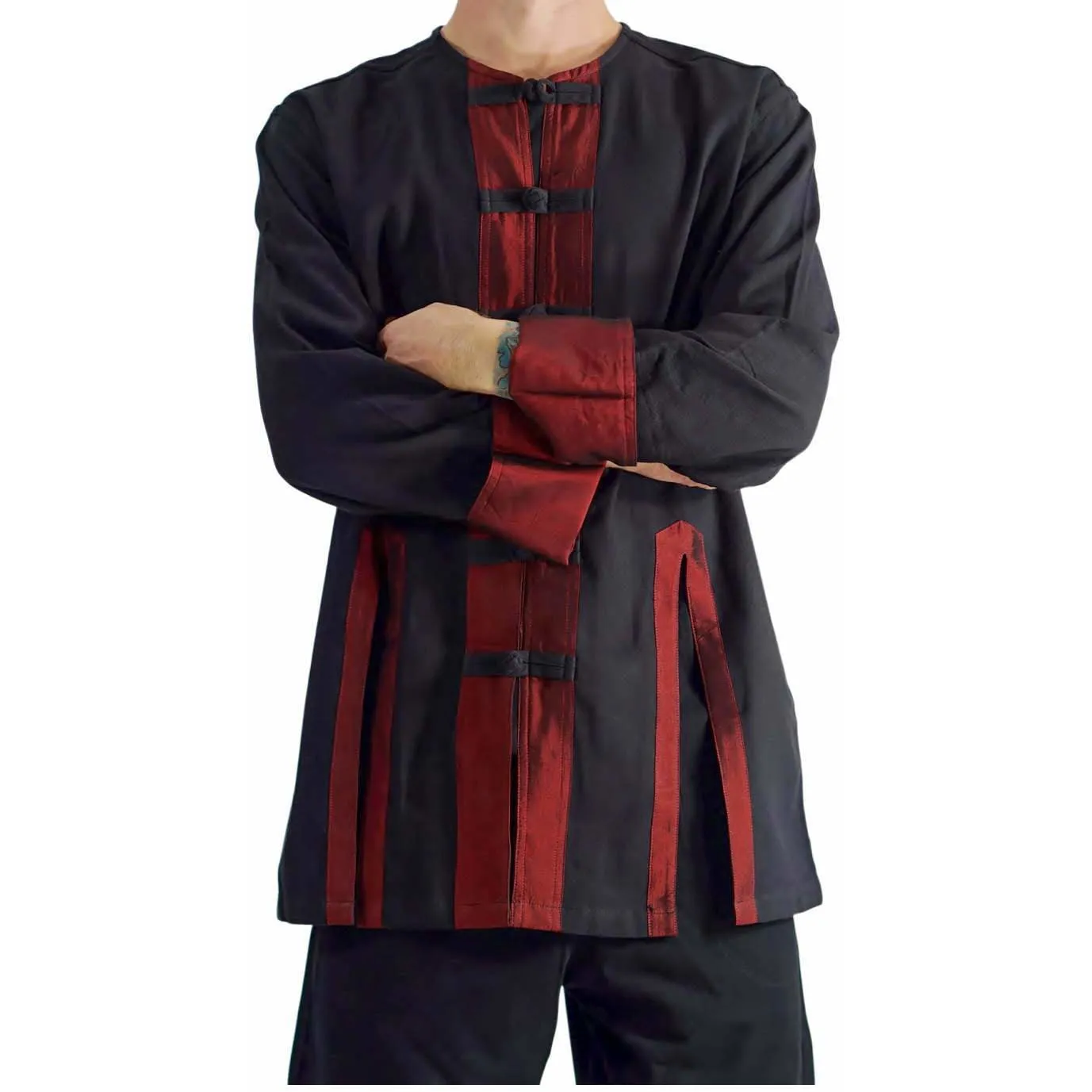 'Pirate Jacket' Silk Trim Shirt - Black/Red
