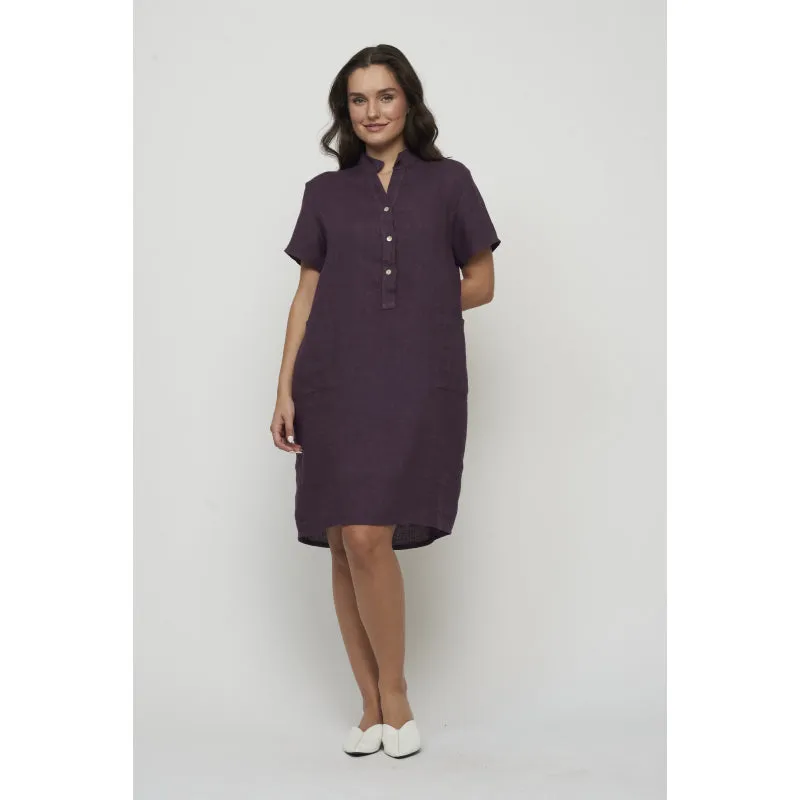 Pistache Linen Dress with Cotton Sides