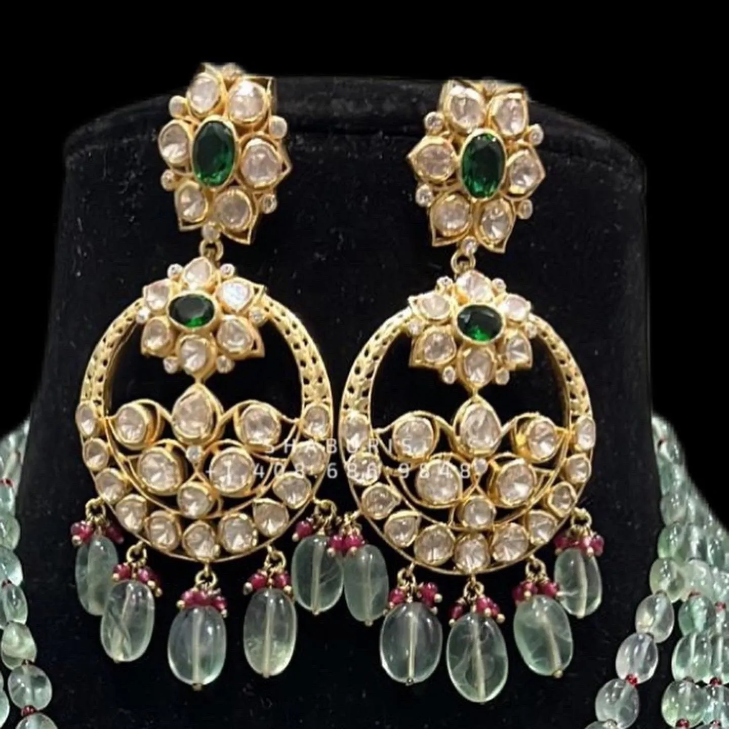 Polki pendant,uncut diamond jewelry,indian Jewelery,Polki necklace,Moissantie Pure silver jewelry gold jewelry designs - SHABURIS