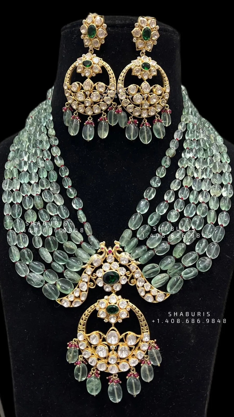 Polki pendant,uncut diamond jewelry,indian Jewelery,Polki necklace,Moissantie Pure silver jewelry gold jewelry designs - SHABURIS