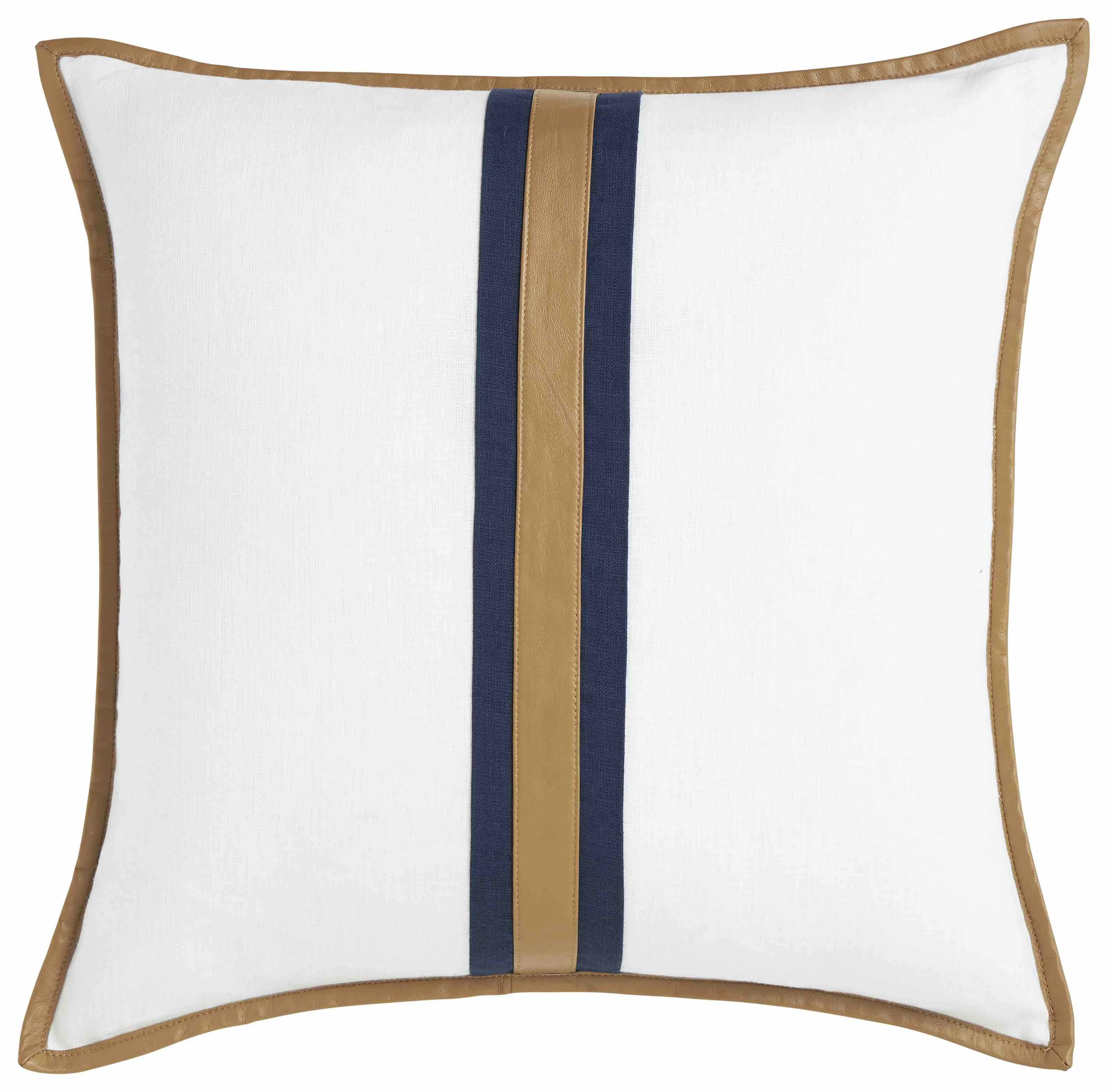 Portofino linen stripe white cushion (50 x 50)