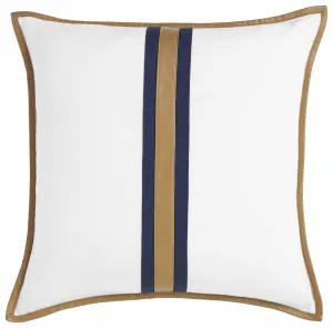 Portofino linen stripe white cushion (50 x 50)