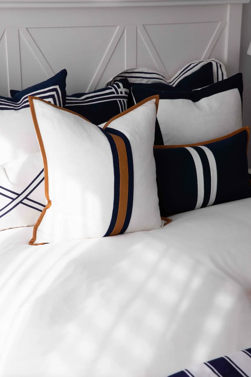 Portofino stripe black cushion (30 x 50)