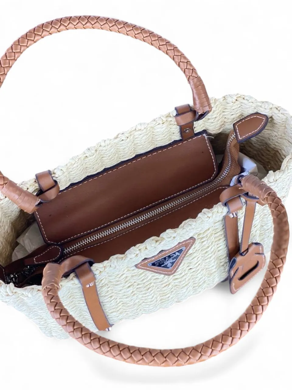 Prada Woven Raffia Tote – Timeless Summer Luxury (21x35)