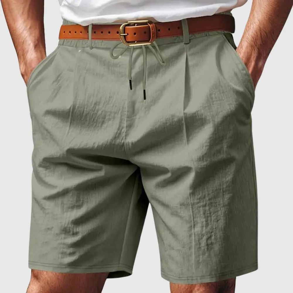 Prescott Tailors Lagoon Linen Shorts