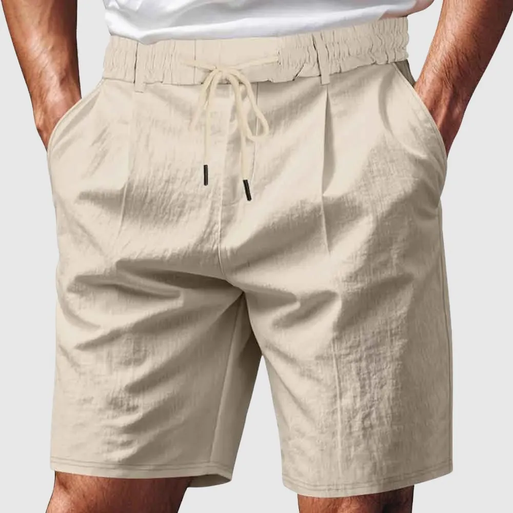Prescott Tailors Lagoon Linen Shorts