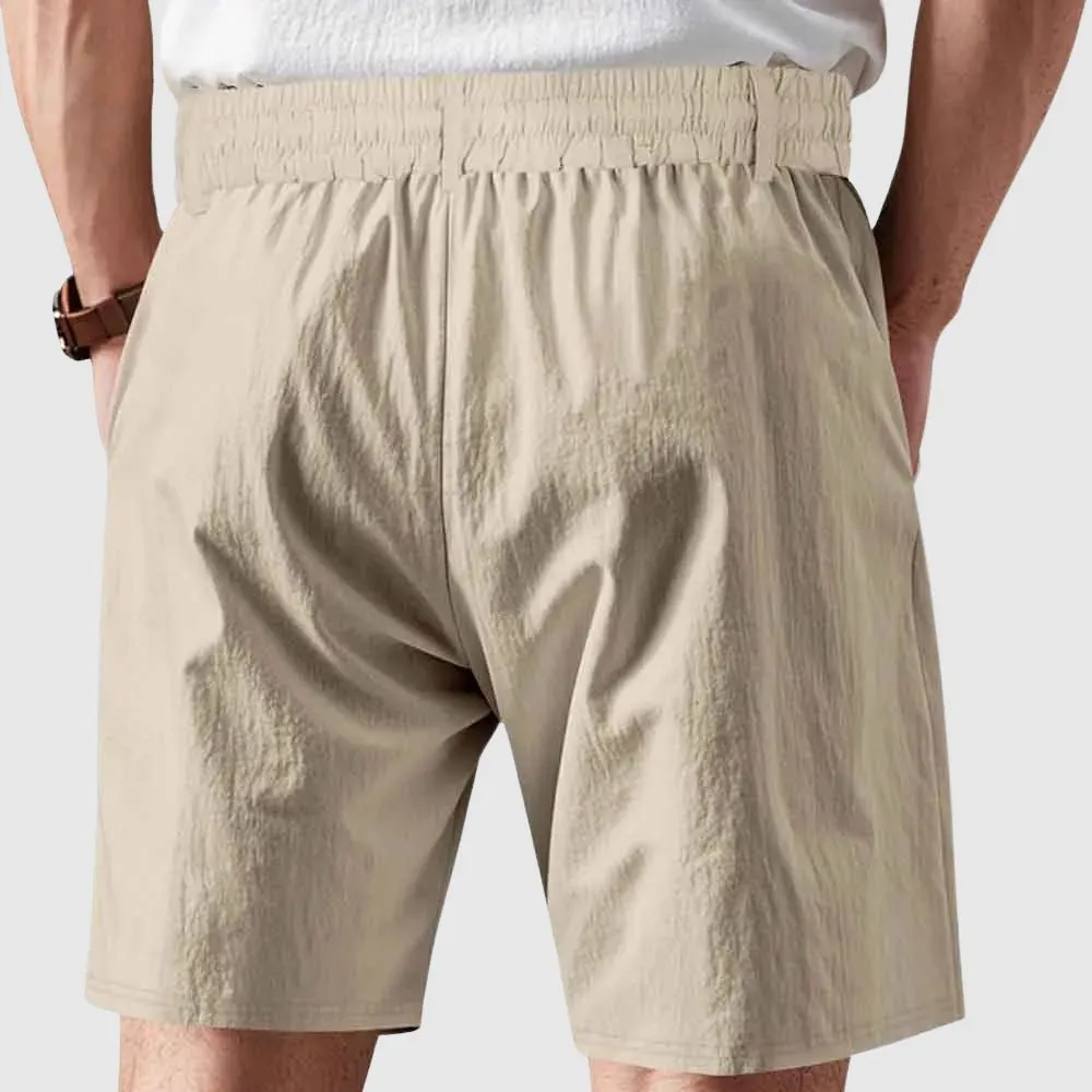 Prescott Tailors Lagoon Linen Shorts