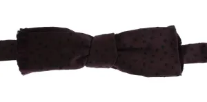 Purple Polka Dot Silk Tied Bow