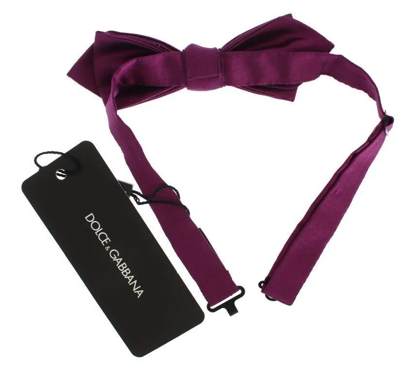 Purple Solid 100% Silk Neck Bow Tie