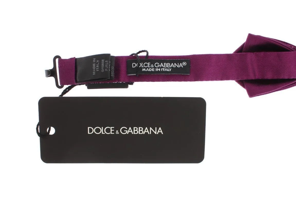 Purple Solid 100% Silk Neck Bow Tie