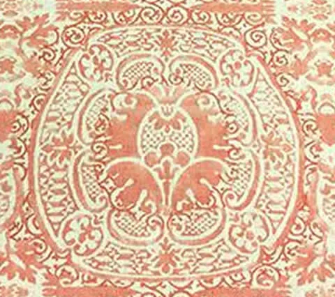 Quadrille Fabric: Veneto - Custom Dark Terracotta on Tinted Belgian Linen / Cotton