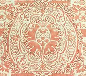 Quadrille Fabric: Veneto - Custom Dark Terracotta on Tinted Belgian Linen / Cotton