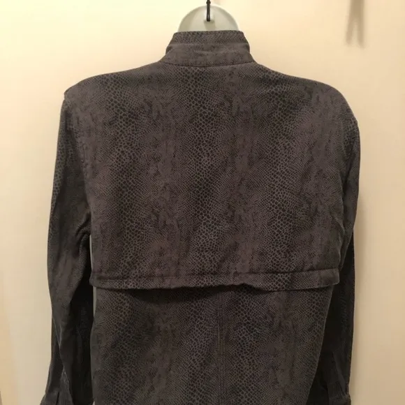 Rails Collins Jet Cobra Short Linen Blend Jacket In Jet XS Black Grey Pockets