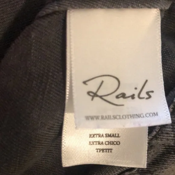 Rails Collins Jet Cobra Short Linen Blend Jacket In Jet XS Black Grey Pockets