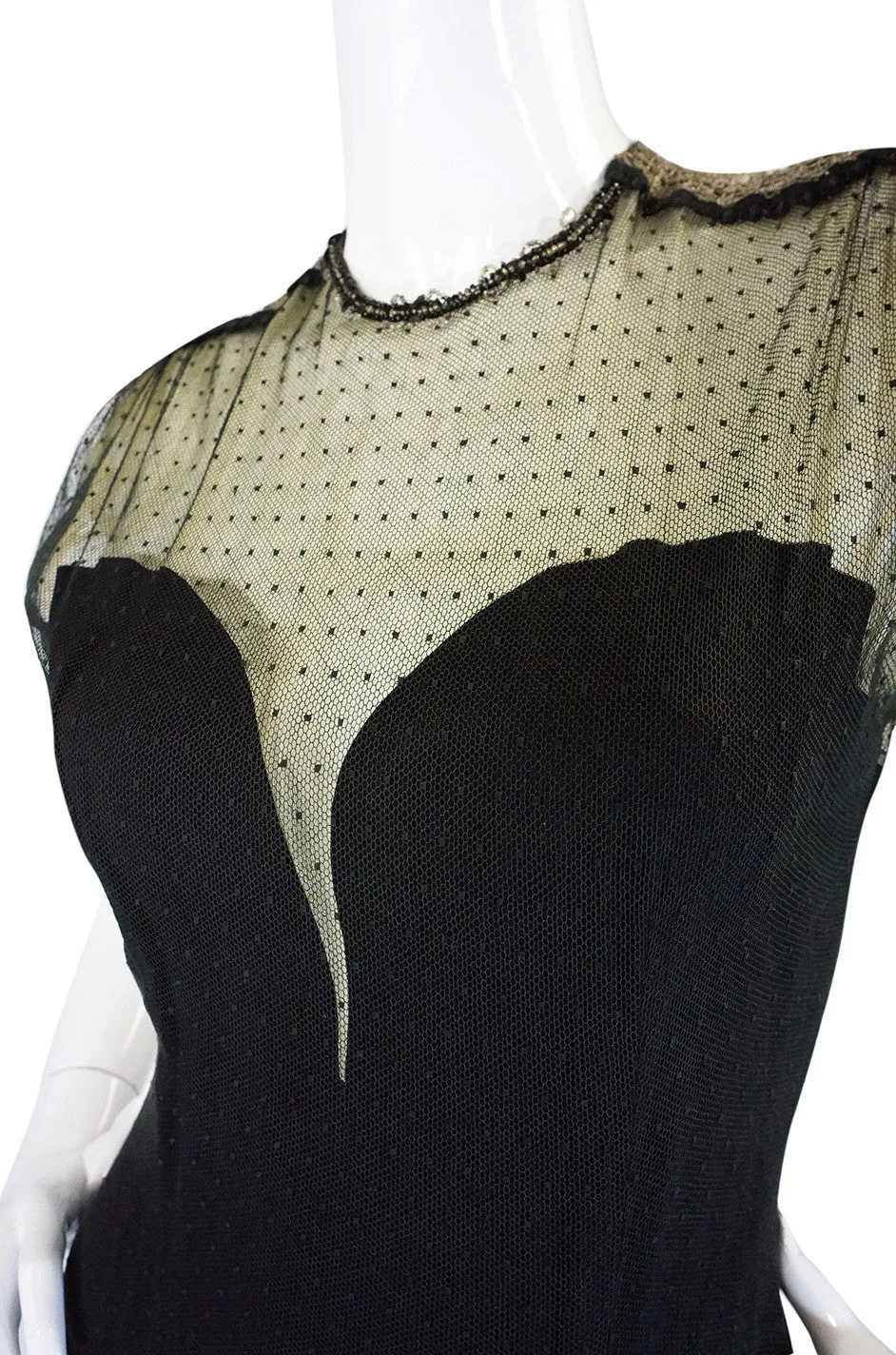 Rare 1940s Edith Small Silk & Lace Dress