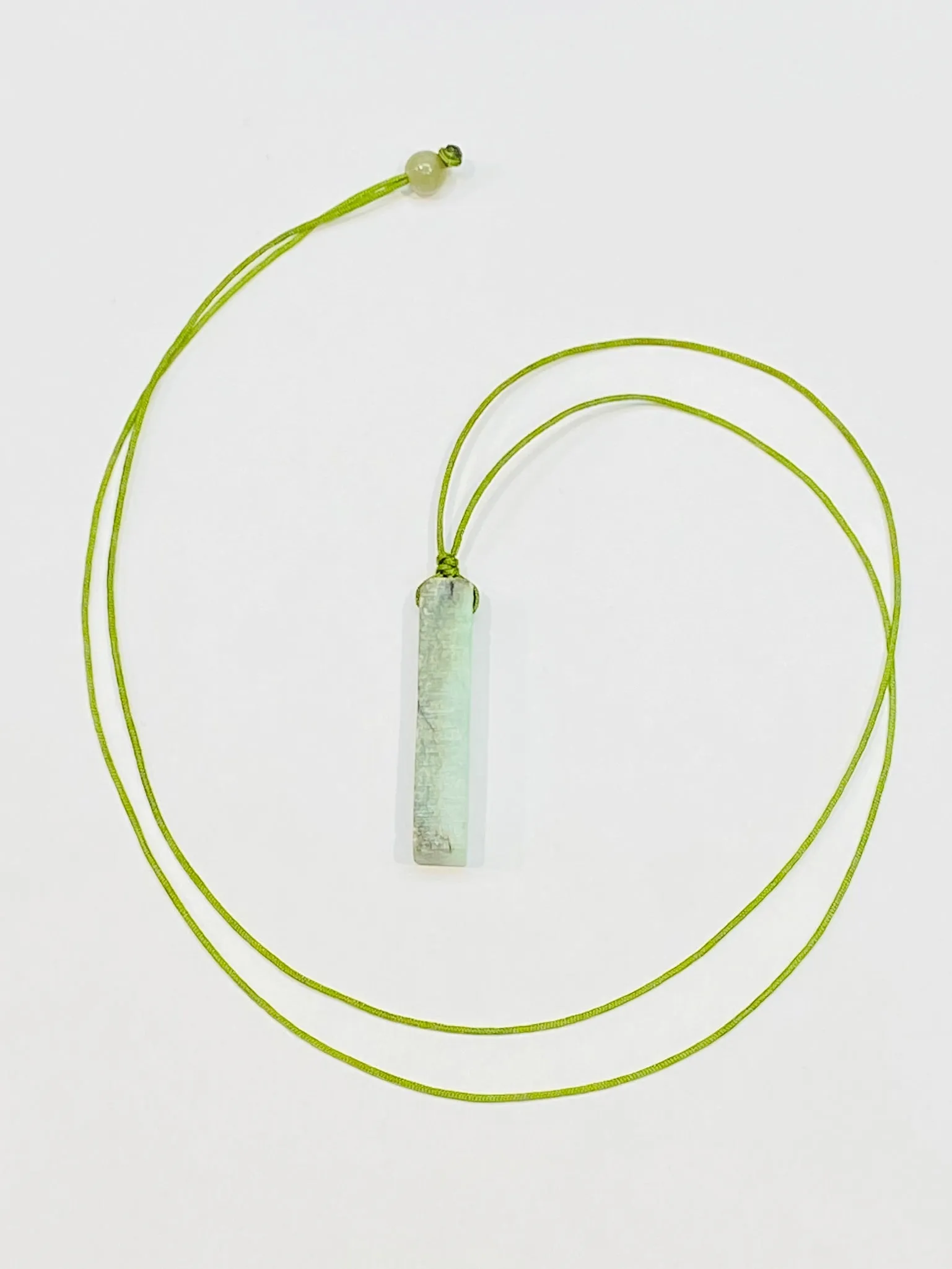 Raw, Natural, Unpolished Burmese Jadeite Silk Adjustable Necklace