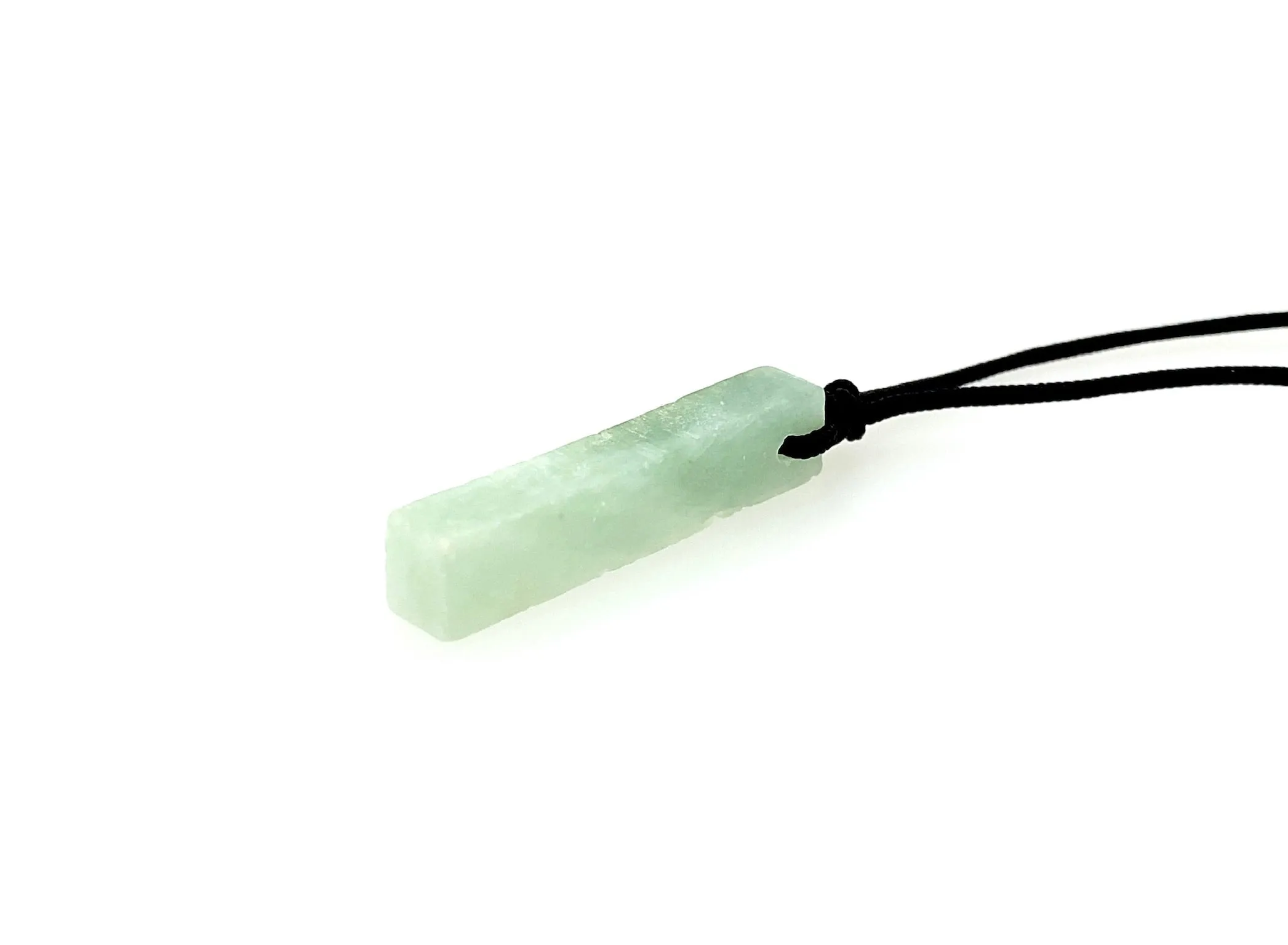 Raw, Natural, Unpolished Burmese Jadeite Silk Adjustable Necklace