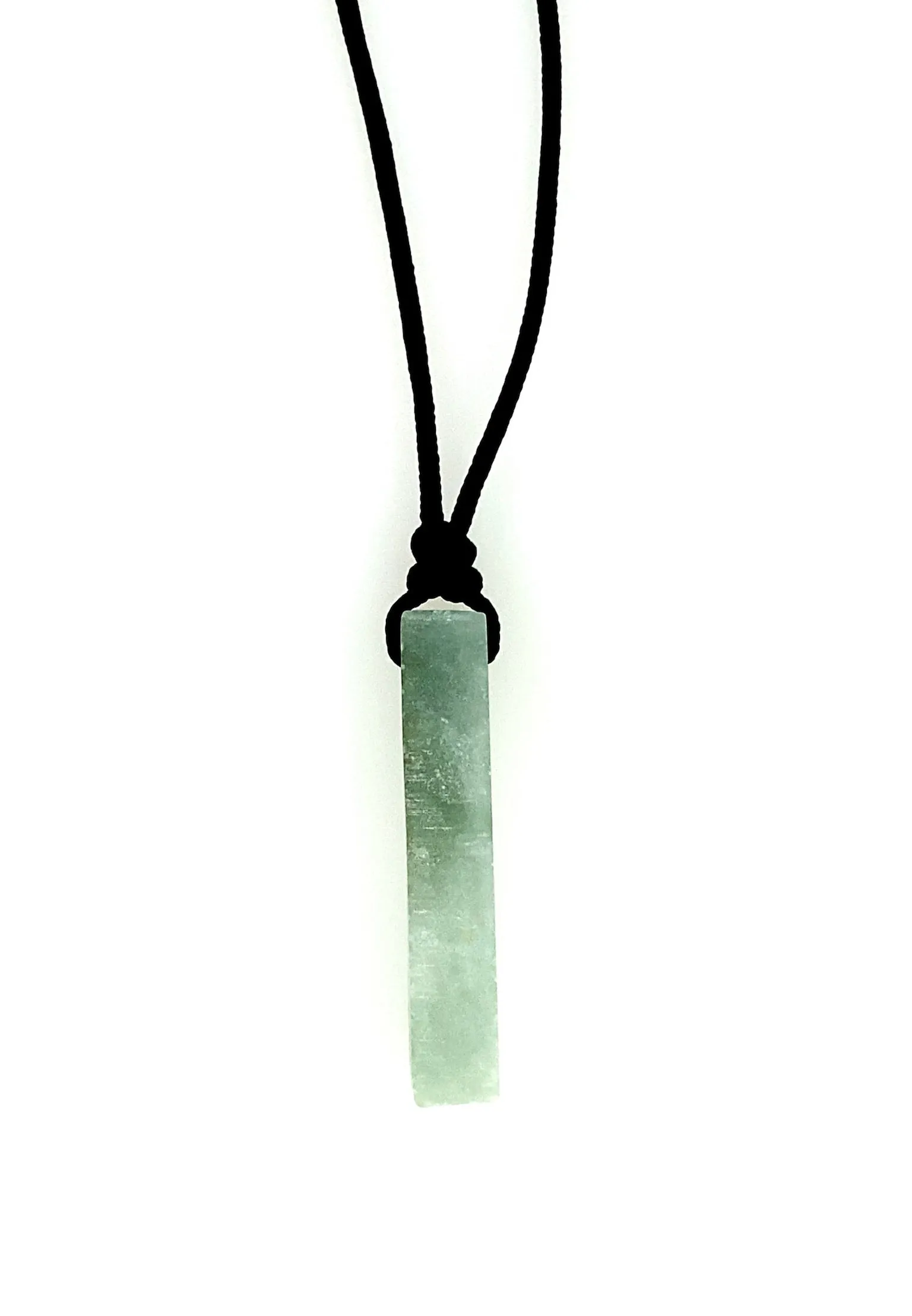Raw, Natural, Unpolished Burmese Jadeite Silk Adjustable Necklace