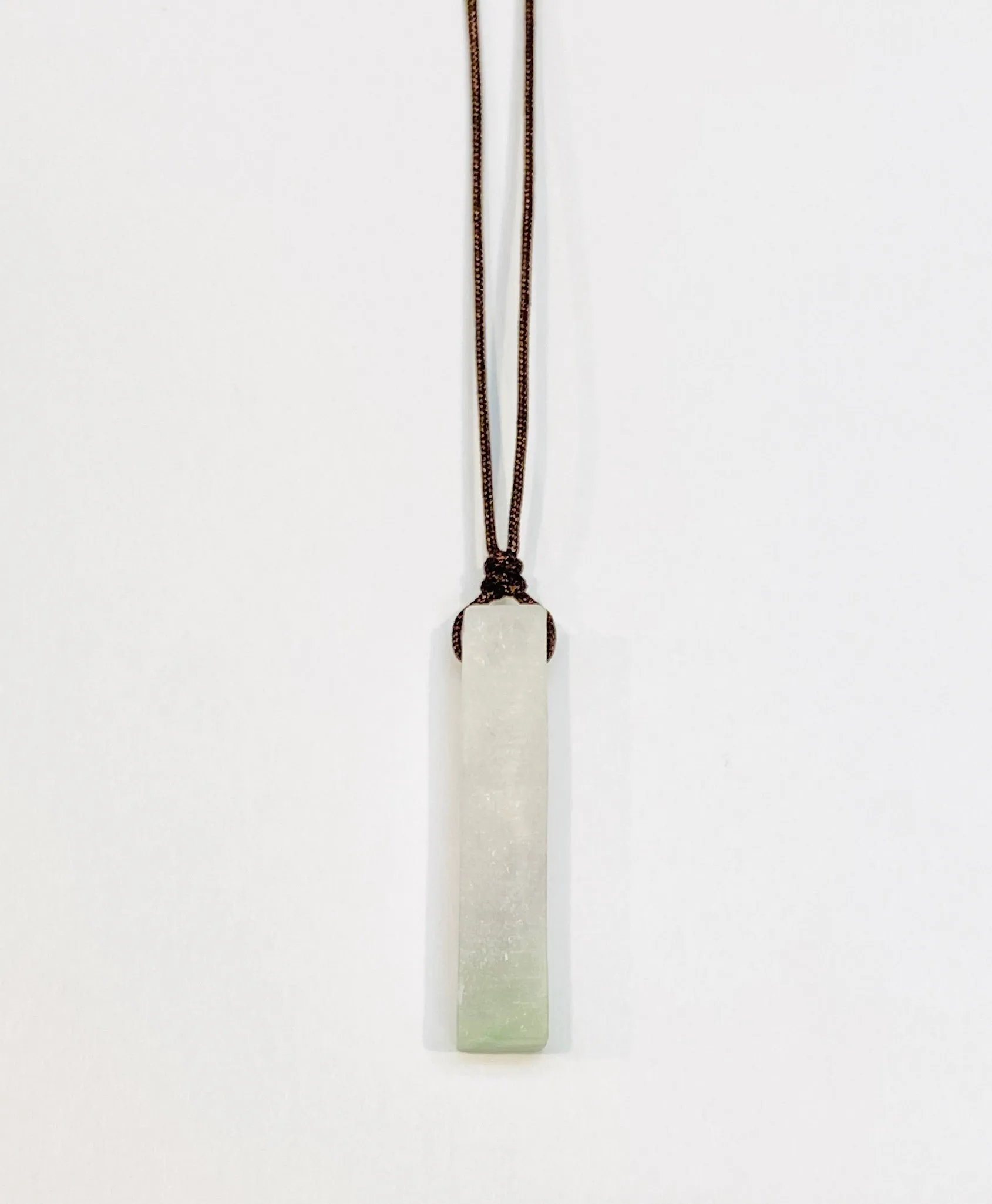Raw, Natural, Unpolished Burmese Jadeite Silk Adjustable Necklace
