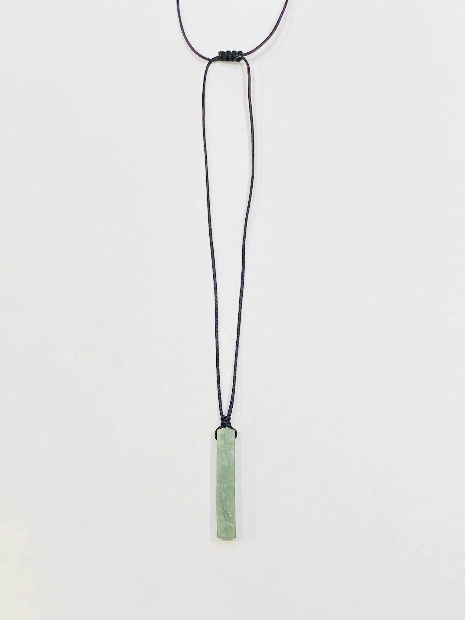 Raw, Natural, Unpolished Burmese Jadeite Silk Adjustable Necklace
