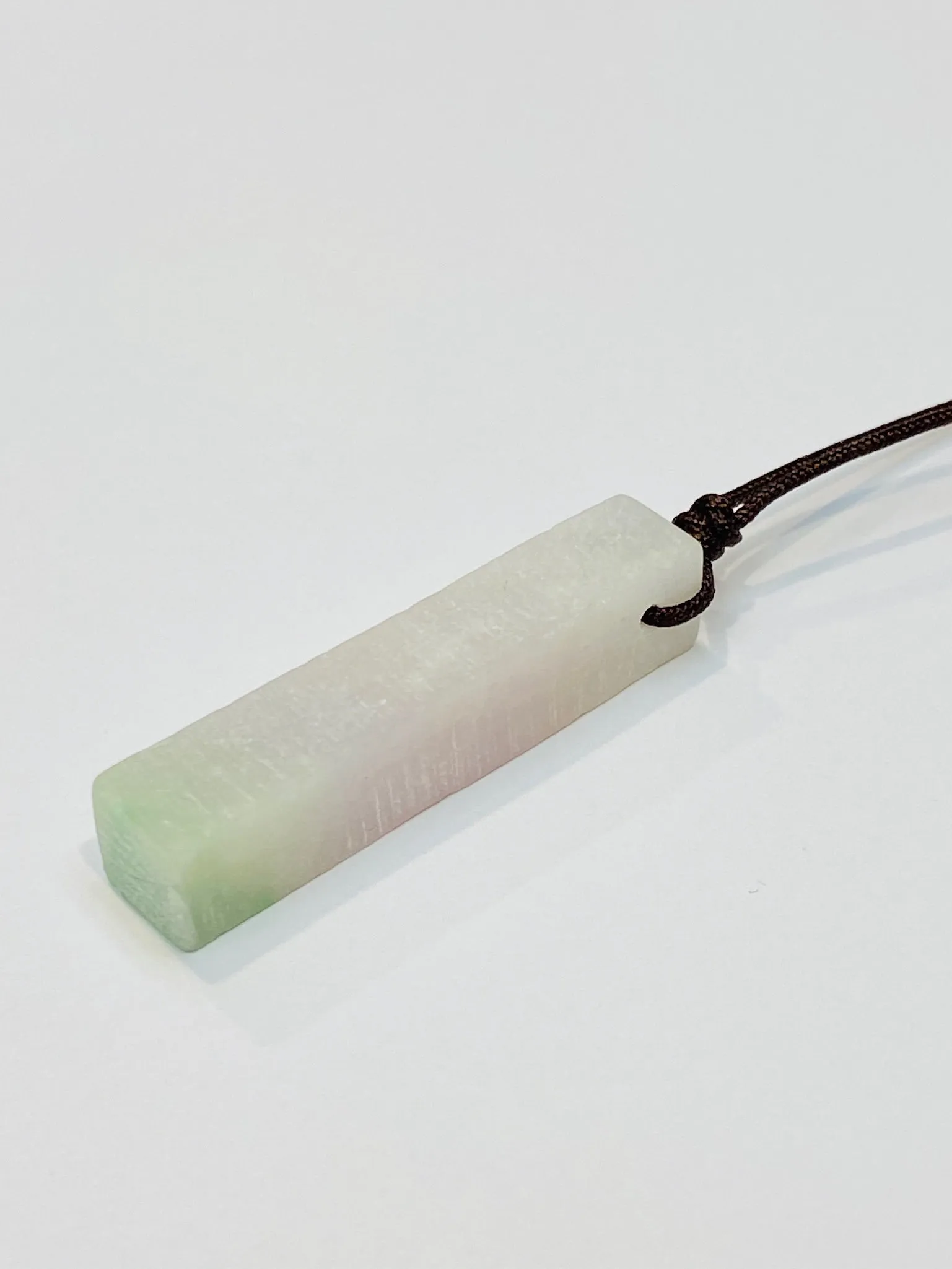 Raw, Natural, Unpolished Burmese Jadeite Silk Adjustable Necklace