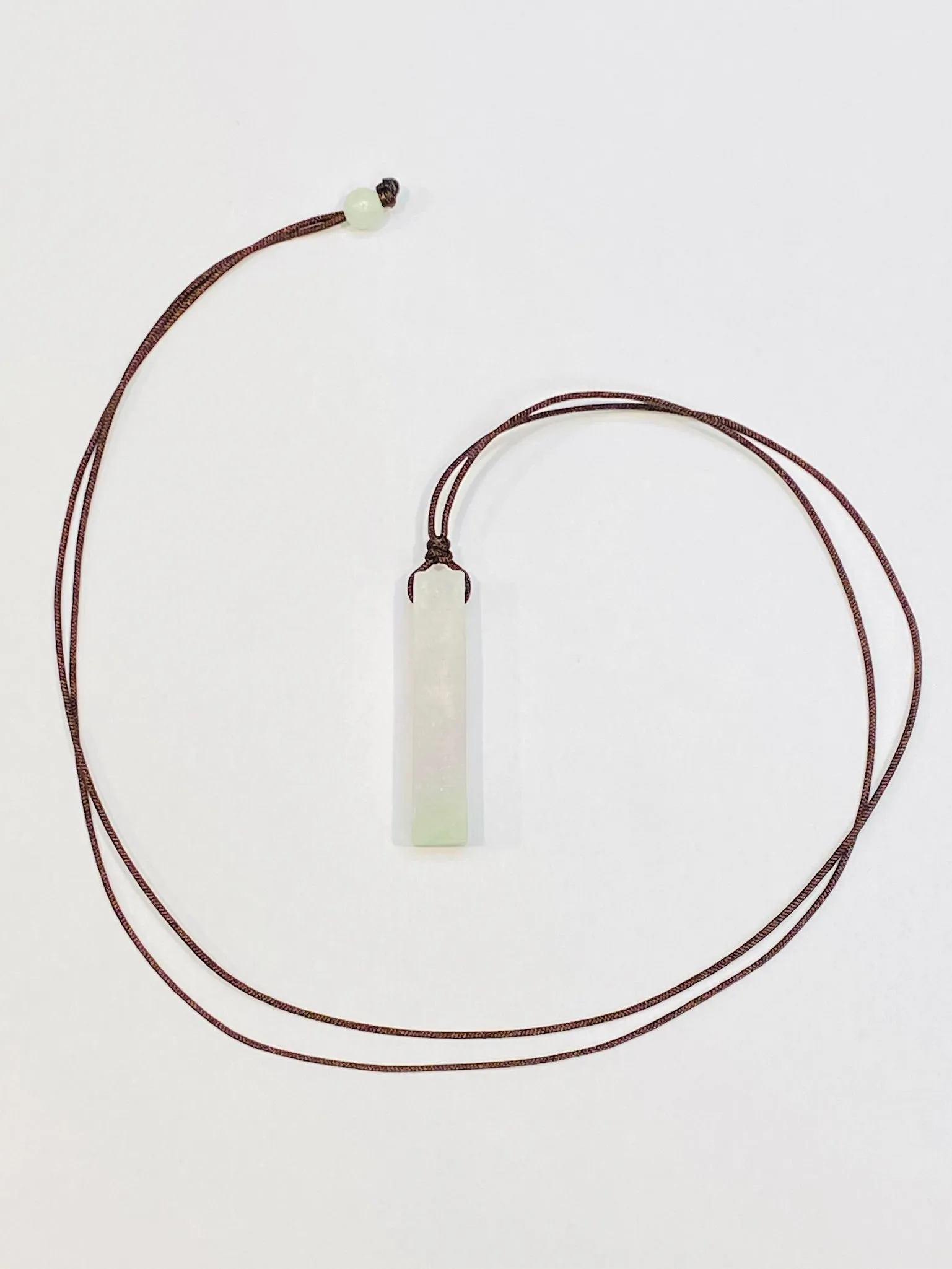 Raw, Natural, Unpolished Burmese Jadeite Silk Adjustable Necklace