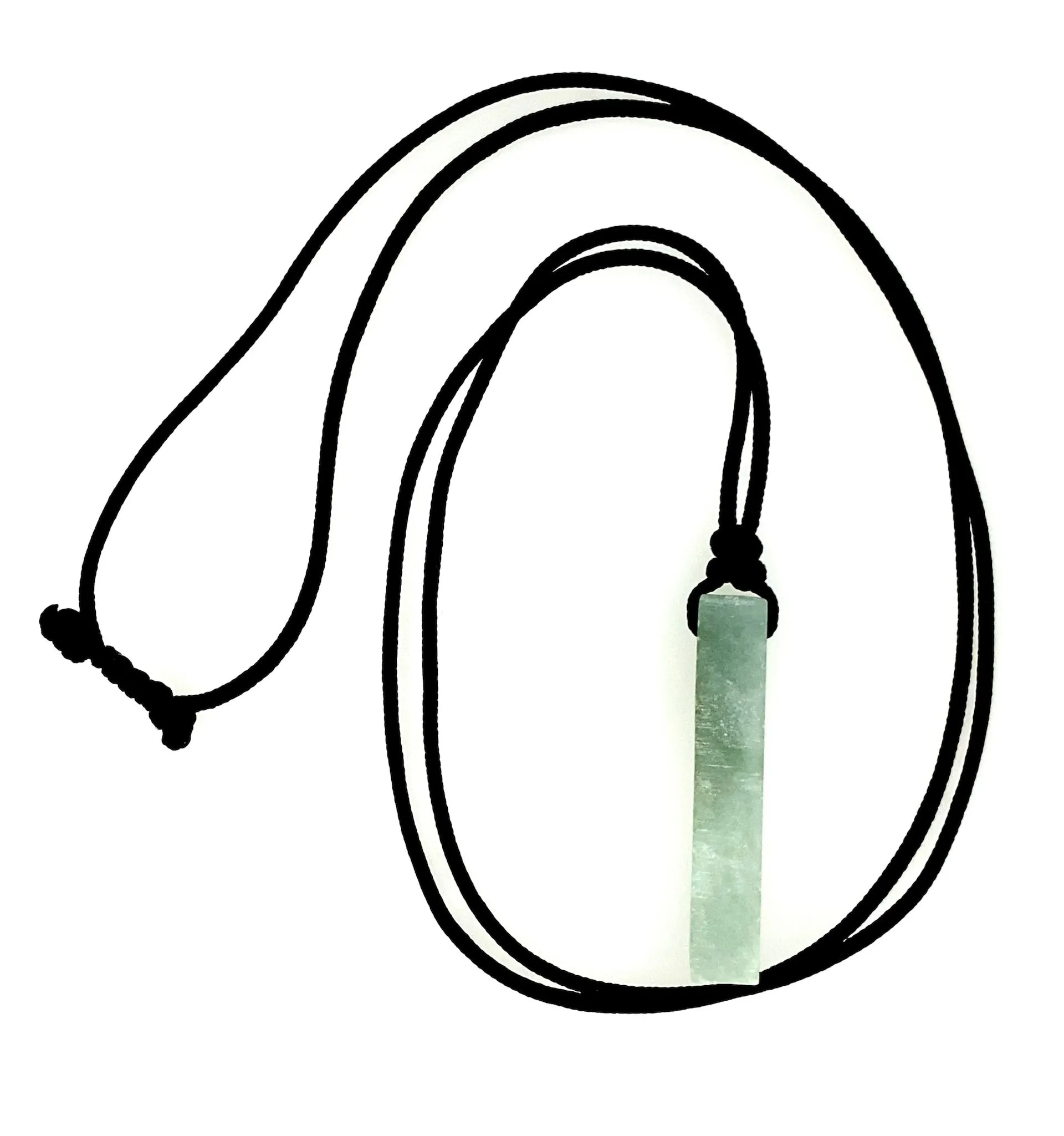 Raw, Natural, Unpolished Burmese Jadeite Silk Adjustable Necklace
