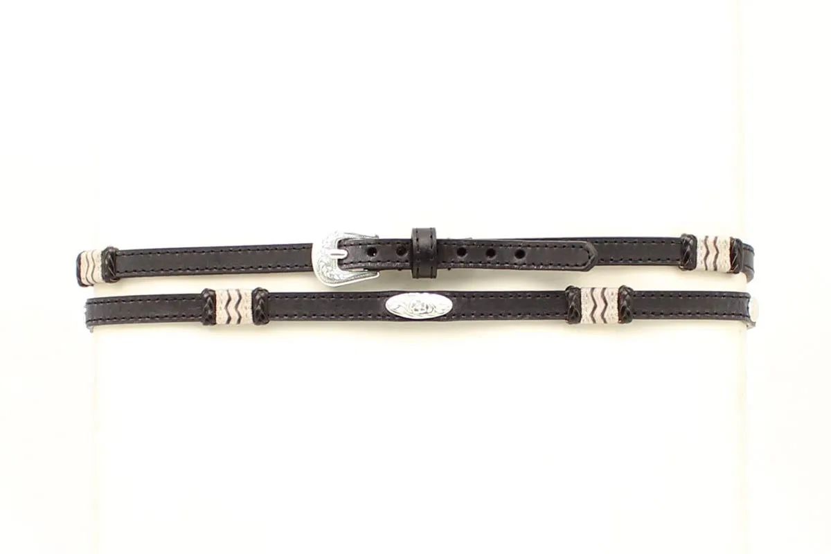 RAWHIDE & CONCHO BLACK LEATHER HATBAND