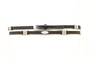 RAWHIDE & CONCHO BLACK LEATHER HATBAND