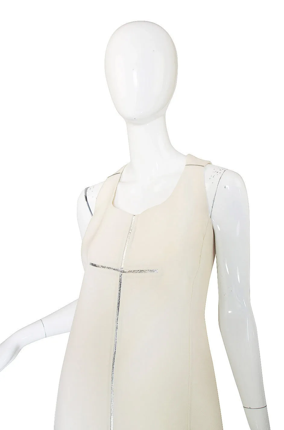 Recent Chado Ralph Rucci Silver & White Dress