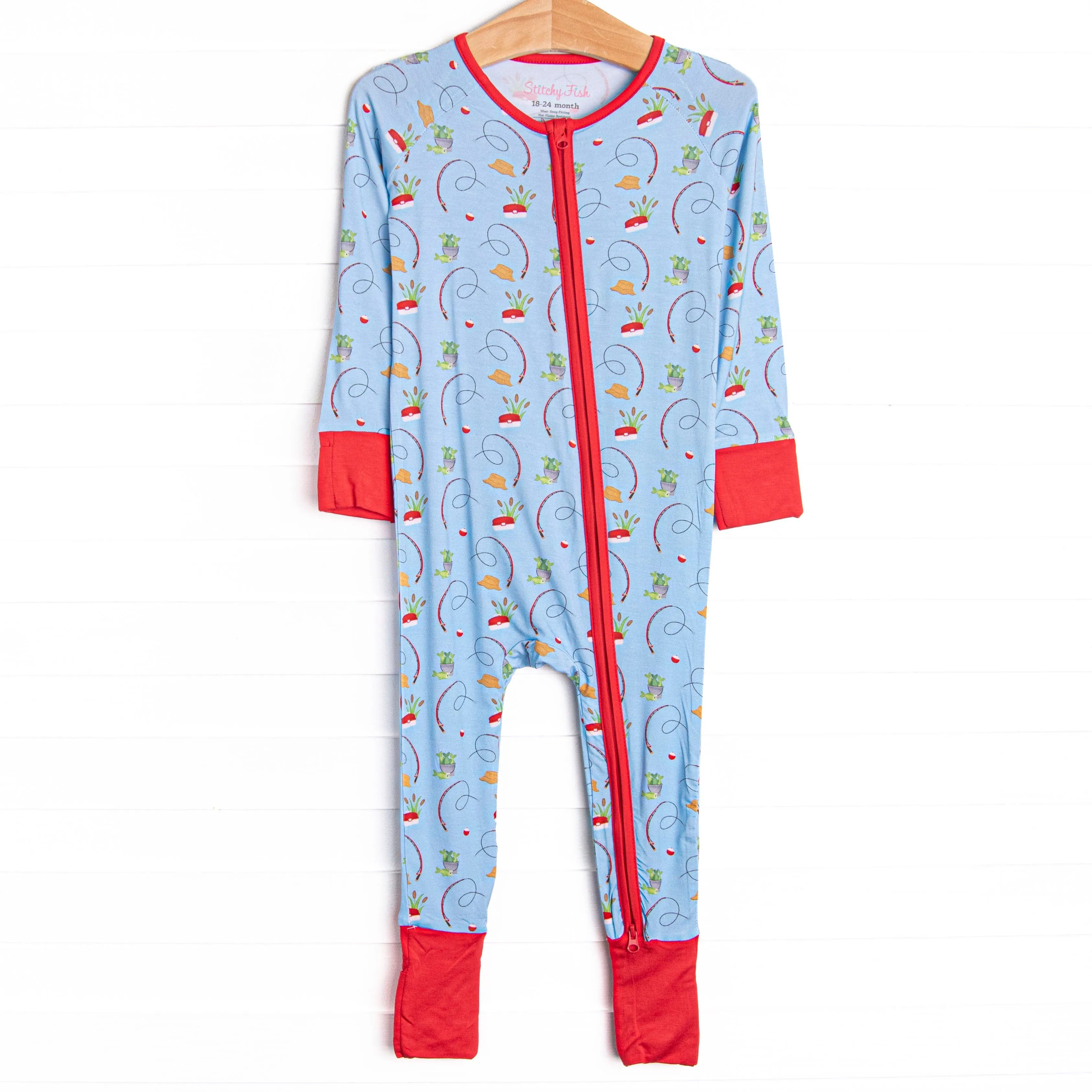 Reely Good Day Bamboo Zippy Pajama, Blue