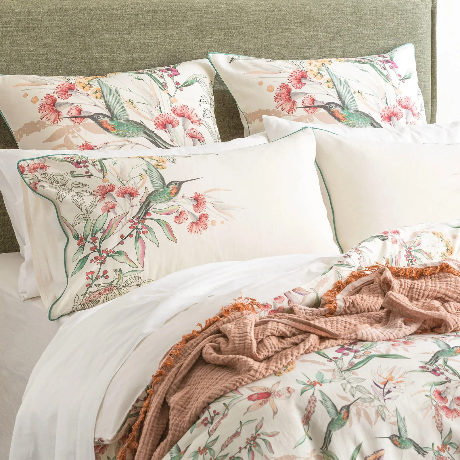 Renee Taylor Cavallo French Linen Printed Quilt cover set - Banksia