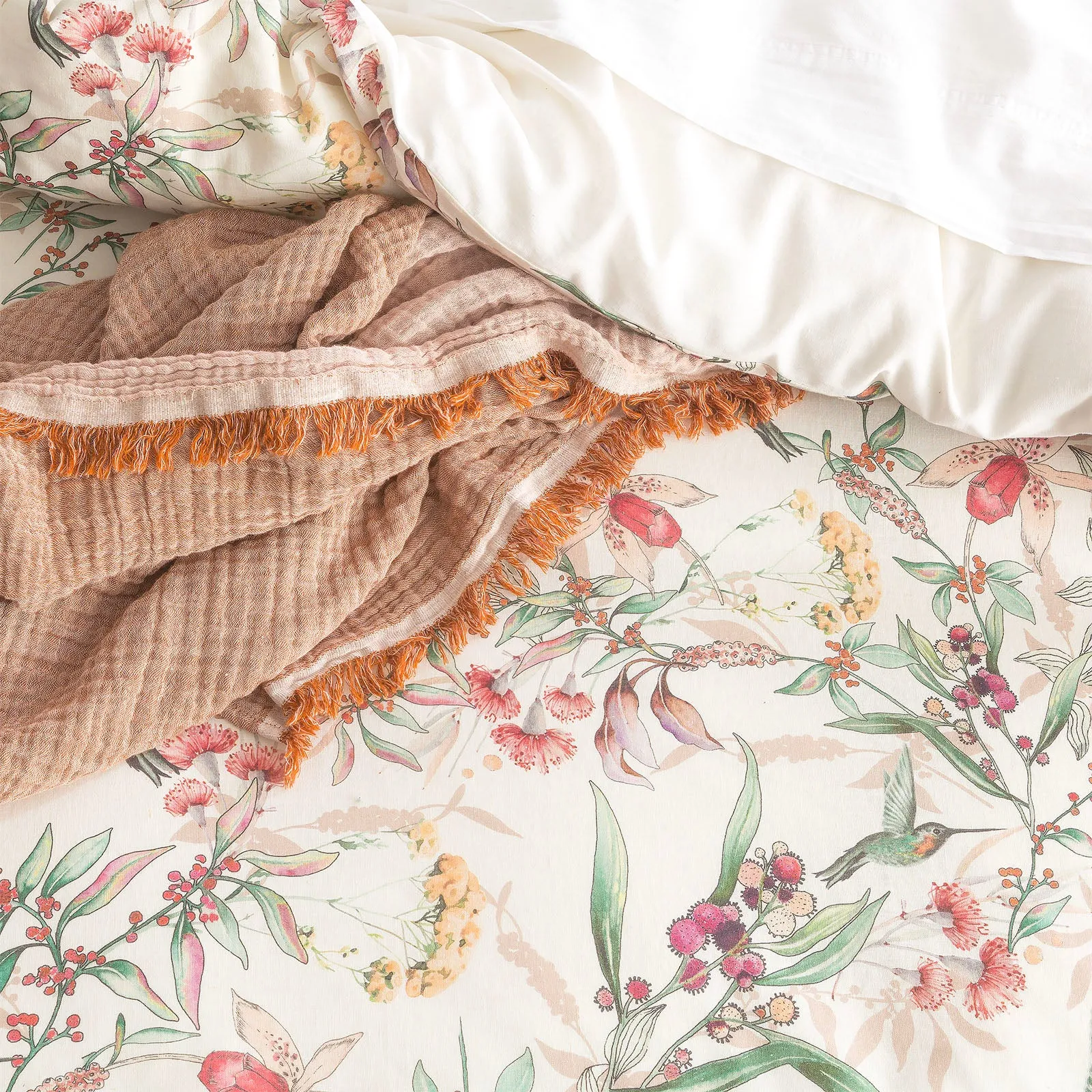 Renee Taylor Cavallo French Linen Printed Quilt cover set - Banksia