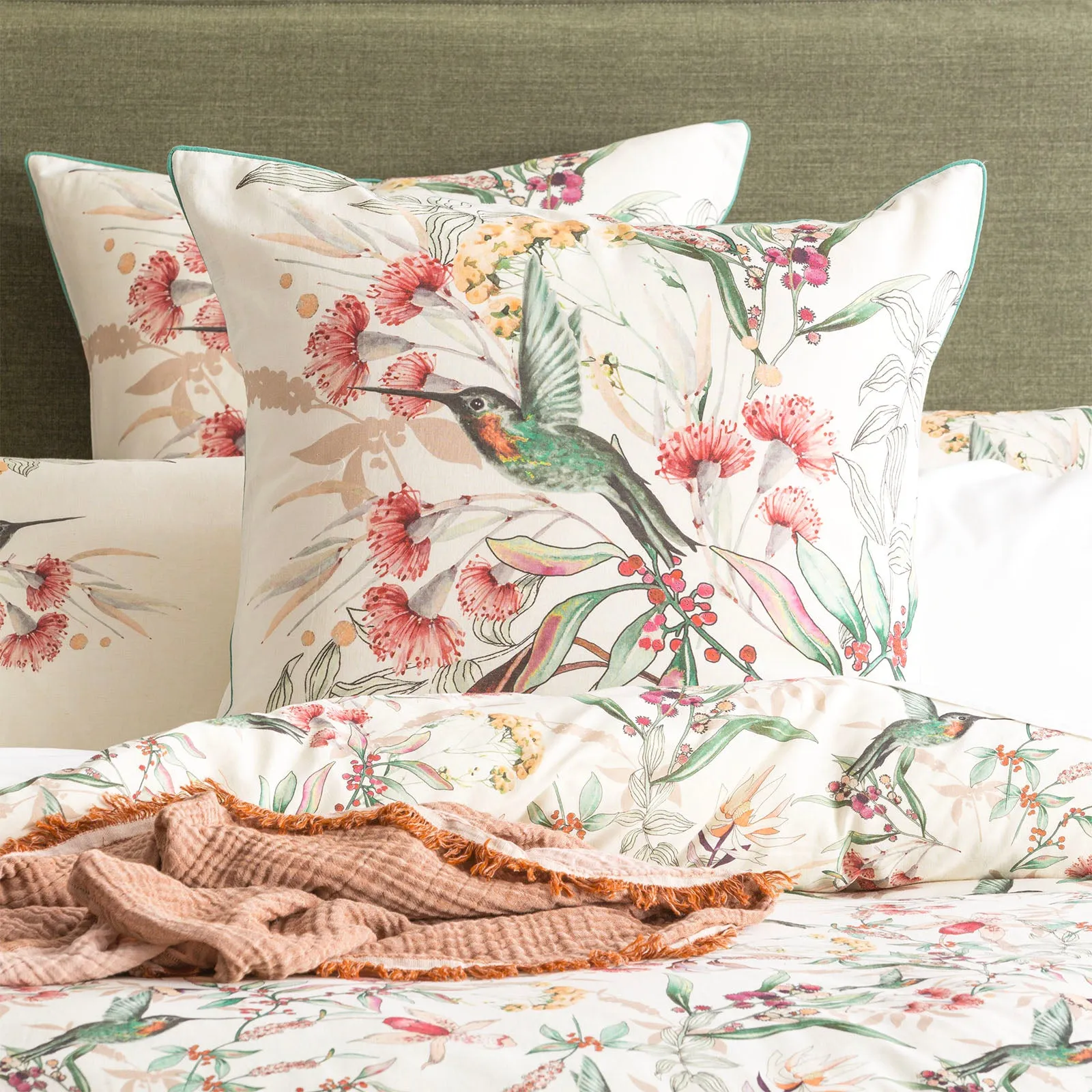 Renee Taylor Cavallo French Linen Printed Quilt cover set - Banksia