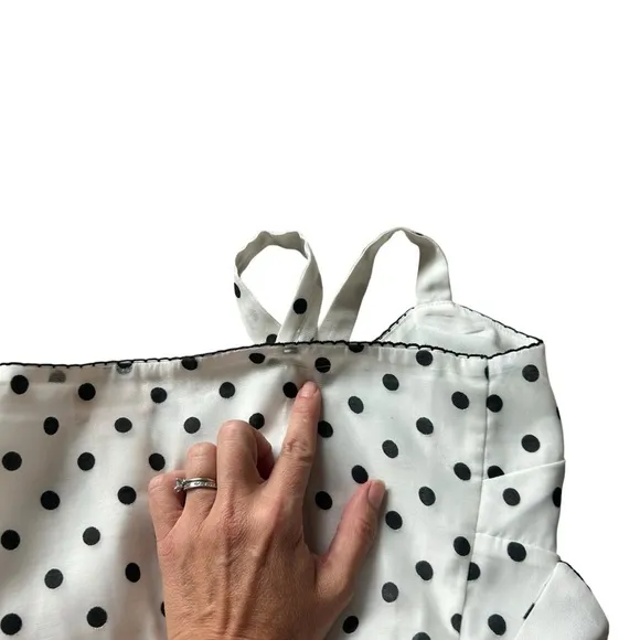 Revolve Camila Coelho Emma Mini Dress in White &amp; Black size medium polka dot