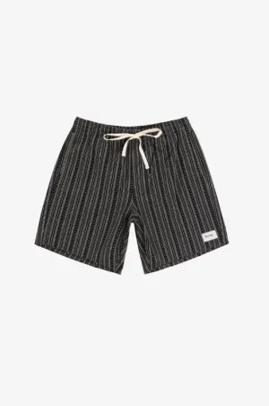 Rhythm Jacquard Linen Jam Shorts in Black