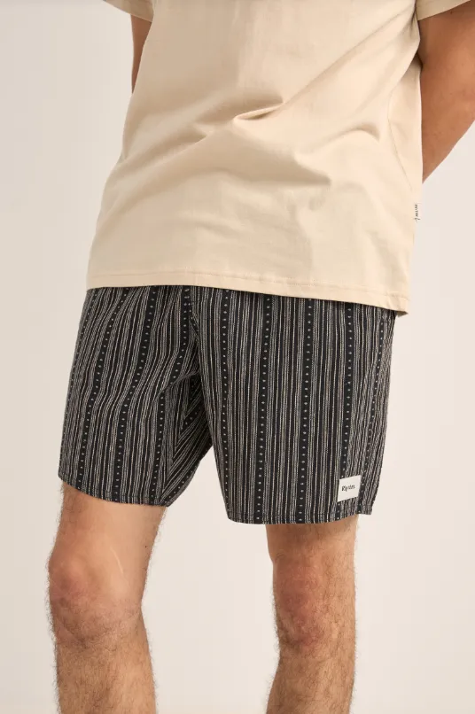 Rhythm Jacquard Linen Jam Shorts in Black