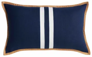 Riva Navy linen stripe blue cushion (30 x 50)