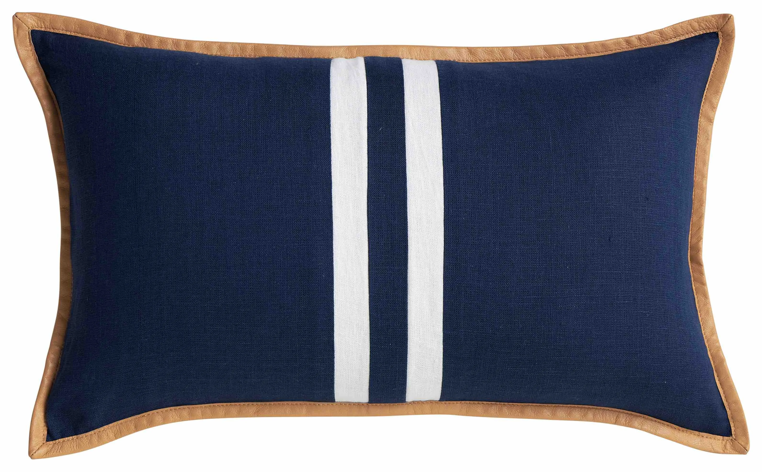 Riva Navy linen stripe blue cushion (30 x 50)