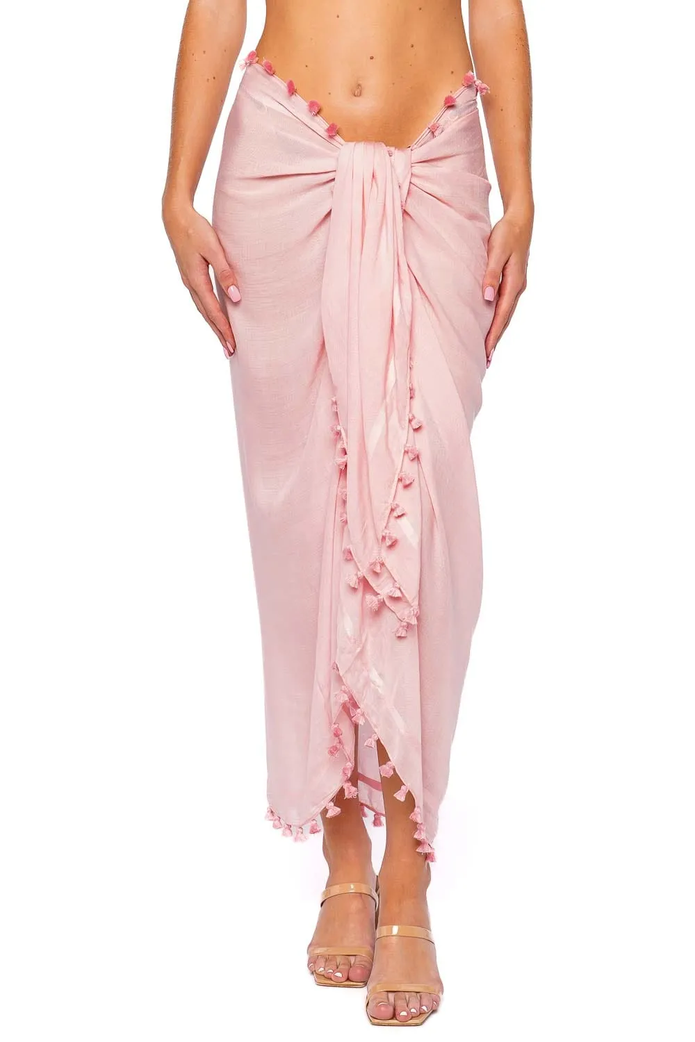 Rose Tasseled Pareo Cover Up