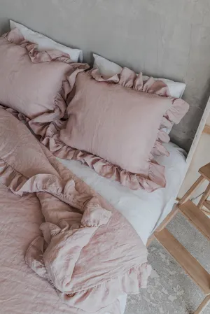 Ruffle duvet cover - pink