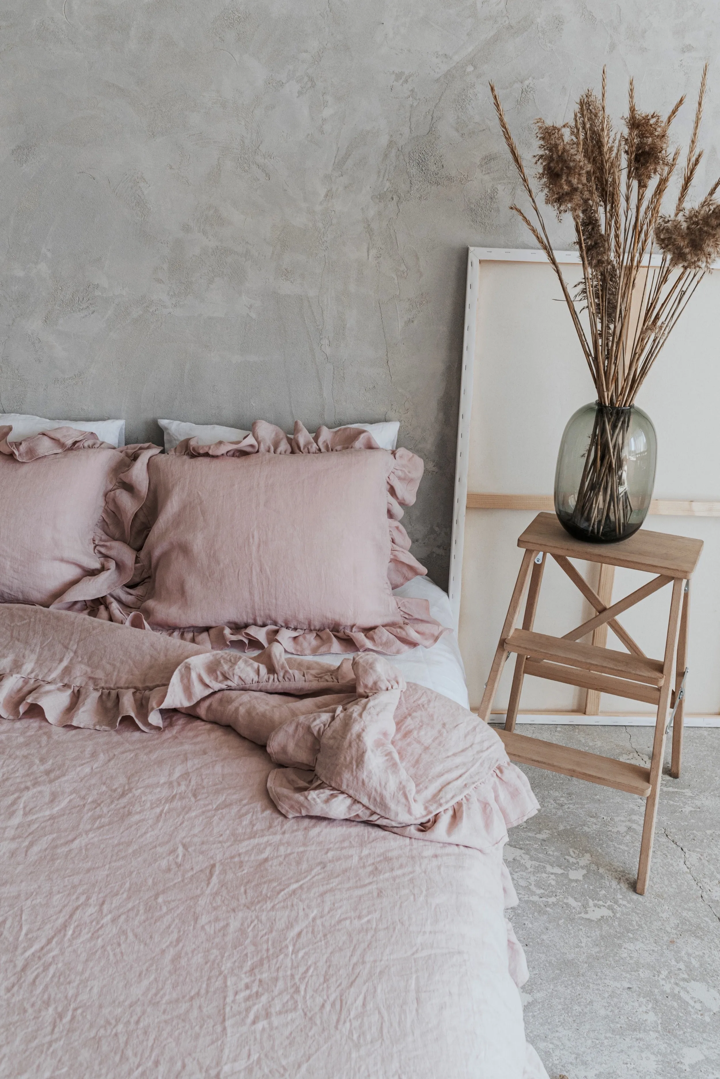 Ruffle duvet cover - pink