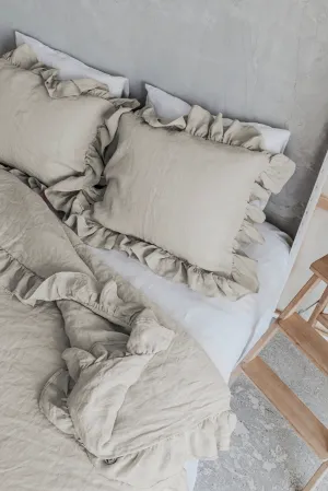 Ruffle Pillowcases Set - Natural