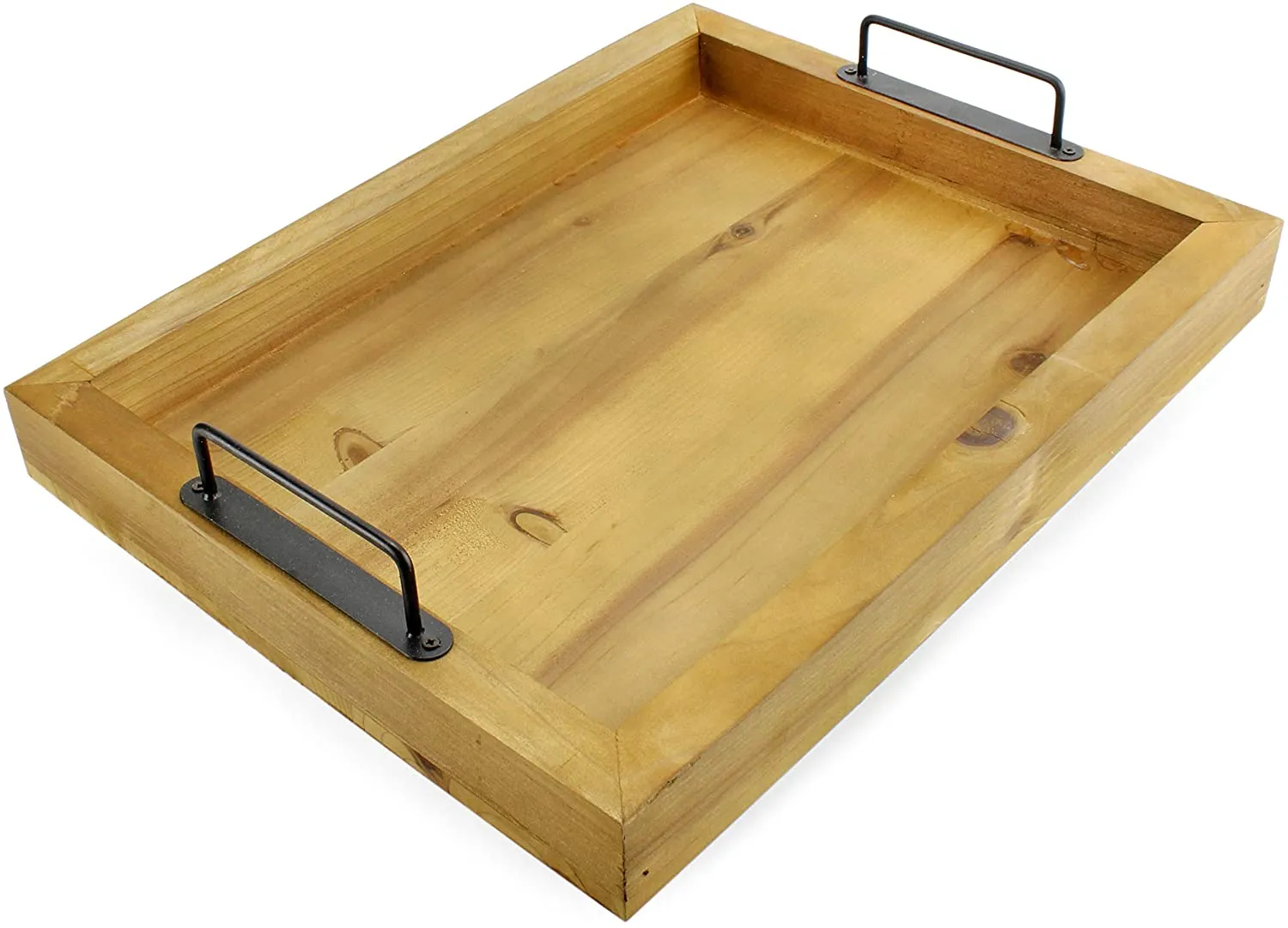 Rustic Brown Wood Serving Tray (Case of 6)