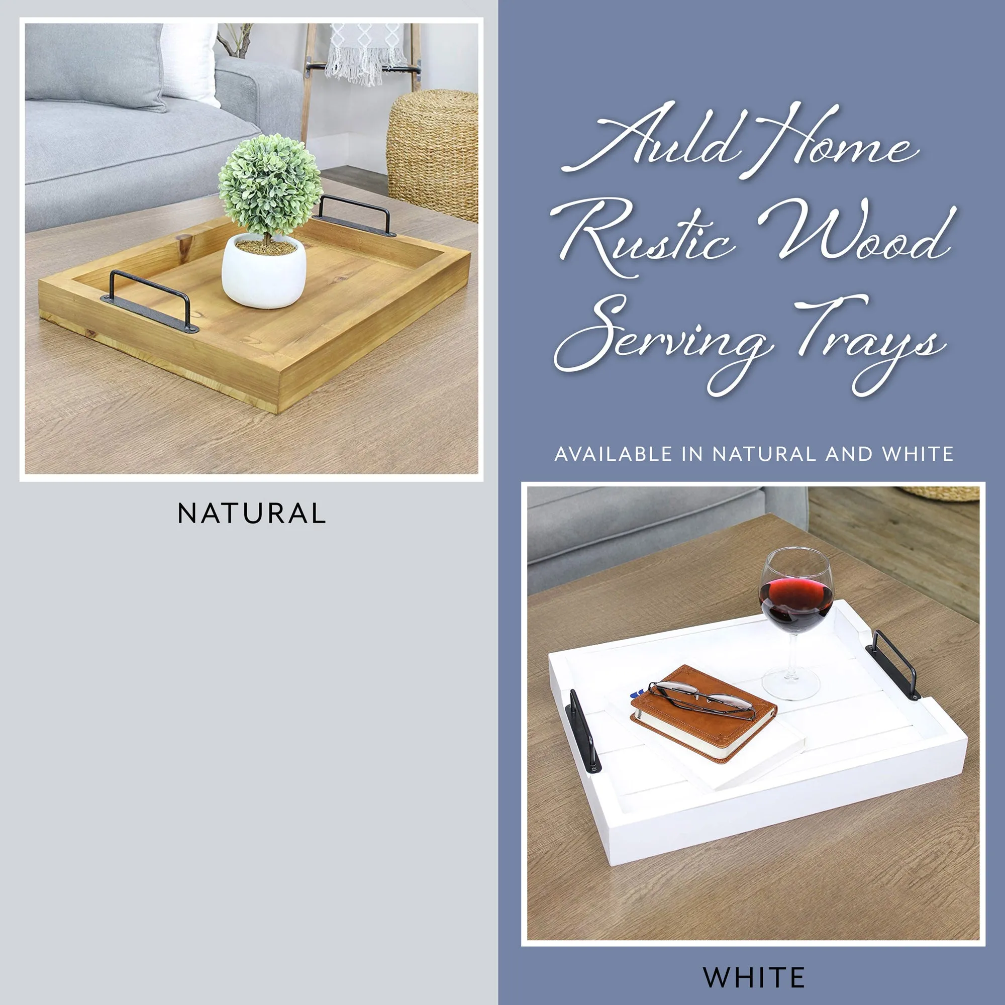 Rustic Wood Serving Tray